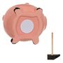 Keramik Spardose im Schweinchen Design ca. 13 cm Sparschwein mit Hammer & Stall