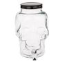 Getr�nkespender mit Zapfhahn 4 L Totenkopf aus Glas mit Deckel Totensch�del