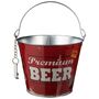 Eisk�bel aus Metall Vintage Bier  ca. 23 cm Eimer mit Griff & Flaschen�ffner