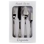 Essbesteck 4-tlg. in Silber aus Edelstahl t�gliches Besteckset im Geschenkkarton 