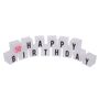 Kerzenblock mit Aufschrift Happy Birthday aus 14 mini Kerzen a ca. 3 x 3 cm 