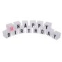 Kerzenblock mit Aufschrift Happy Birthday aus 14 mini Kerzen a ca. 3 x 3 cm 
