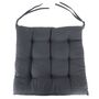 Sitzkissen einfarbig mit 9 Punktesteppung 40x40x5 cm Stuhlpolster mit B�ndern