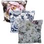 Samt Dekokissen 45 x 45 cm Couchkissen mit Blumenmuster und Rei�verschluss