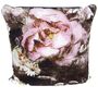 Samt Dekokissen 45 x 45 cm Couchkissen mit Blumenmuster und Rei�verschluss