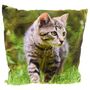 Dekokissen 45 x 45 cm Couchkissen mit Tiermotiv & wei�er R�ckseite Foto- Kissen