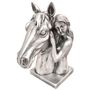 Pferdekopf mit M�dchen ca. 32 x 16 x 26 cm in Antiksilber B�ste mit Sockel