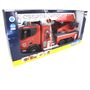Bruder 03591 Scania 560R Feuerwehrauto rot mit Drehleiter 1:16 LKW licht & sound 