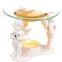 Aromalampe Glasschale 11,5 x 11 cm Stehende Engel mit Herzen nostalgisch Putto