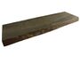 Wandregal Massivholz grau gef�rbt mit Baumkante Wandboard Regalbrett Naturholz