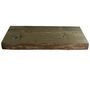 Wandregal Massivholz grau gef�rbt mit Baumkante Wandboard Regalbrett Naturholz