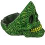 Aschenbecher Totensch�del mit Cannabis Motiv ca. 11cm Totenkopf Ascher Marihuana