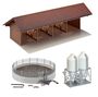 Faller Bausatz H0 130584 Bauernhof Zubeh�r Scheune mit G�llegrube Getreidesilo