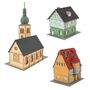 Faller Bausatz H0 190038 Aktions Set Dorfleben Wohnh�user Kirche Fachwerk 1:87