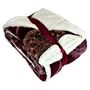 Kuscheldecke XL 150x200cm Flanell und Sherpa  mit Ornamenten in 3 Farben 