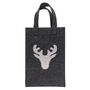 Geschenktasche aus grauem Filz mit Glitzermotiv Geschenkt�te mit Tragegriff