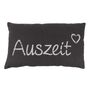 Graufarbenes Dekokissen 50 x 30 cm Auszeit mit F�llung & Rei�verschluss 