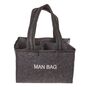 Filztasche Man Bag Biertasche 6 Flaschen anthrazit Flaschentr�ger Bier
