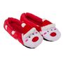 Kuschel Hausschuhe Weihnachtscrew in Rot Gr. 39-42 Eisb�r Schneemann