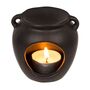 Aromalampe Vase ca. 9,5 x 8,5 cm Teelichthalter f�r Duftaromen in Schwarz oder Wei�