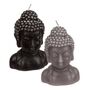 Stumpenkerze Buddha Kopf ca. 8 x 6,5 x 12,5 cm in grau oder schwarz Kerze