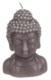 Stumpenkerze Buddha Kopf ca. 8 x 6,5 x 12,5 cm in grau oder schwarz Kerze