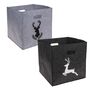 Filz Aufbewahrungsbox faltbar 32 x 32 x 32 cm mit Hirsch oder Hirschkopf Motiv