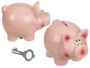 Keramik Spardose im Schweinchen Design ca. 16 cm Sparschwein mit Verschluss