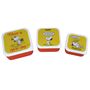 Brotdose im 3er Set mit Peanuts Snoopy Motiv Lunchbox quadratisch 
