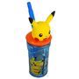 Pokemon Trinkbecher 3D Pikachu 360ml mit Strohhalm und Deckel