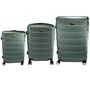 Hartschalenkoffer Set 3tlg Kunststoff Reisekoffer Trolley m. Rollen 360- drehbar gr�n