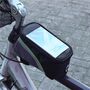Fahrradtasche und Handytasche mit Reflektorstreifen in schwarz/grau