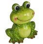 Gartenfigur sitzender Frosch in gr�n glasiert 17 cm oder 24 cm