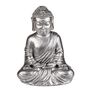 Buddha sitzend aus Polyresin 14cm Buddhafigur Dekofigur Silber