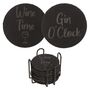 Untersetzer aus Schiefer mit Gravur Set ca. 10 cm 12 St�ck Metallaufsteller