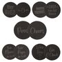 Untersetzer aus Schiefer mit Gravur Set ca. 10 cm 12 St�ck Metallaufsteller