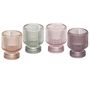 Kerzenhalter aus Glas 2in1 f�r Stabkerzen und Teelichter 4 Farben
