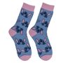 Disney Stitch Socken blau rosa - One Size 28-35