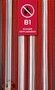 Fadenvorhang Kaikoon 150 cm x 250 rot-wei�-rot in B1 schwer entflammbar