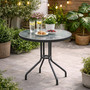 Bistrotisch Balkontisch Gartentisch Anthrazit Glas/Metall 60 H70cm