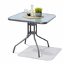 Bistrotisch Balkontisch Gartentisch Tisch Silber Glas Metall 60x60cm