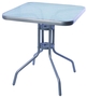 Bistrotisch Balkontisch Gartentisch Tisch Silber Glas Metall 60x60cm