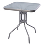 Bistrotisch Balkontisch Gartentisch Tisch Silber Glas Metall 60x60cm