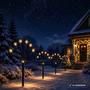 4er Set LED-Gartenleuchtst�be Weihnachtsbeleuchtung mit 24 Sternen