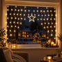 Weihnachts LED Sternenvorhang Weihnachtsbeleuchtung mit 90 LED