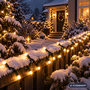 50er LED Solar Lichterkette Weihnachtsbeleuchtung warmwei�