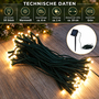 50er LED Solar Lichterkette Weihnachtsbeleuchtung warmwei�