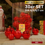 30tlg. Christbaumkugeln / Weihnachtskugeln rot  4/5/6/7cm