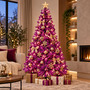 Weihnachtsbaum k�nstlicher Tannenbaum180 cm inkl St�nder Lila / Pink