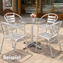 Bistrostehtisch rund Silber 60cm H70/110cm H�henverstellbar